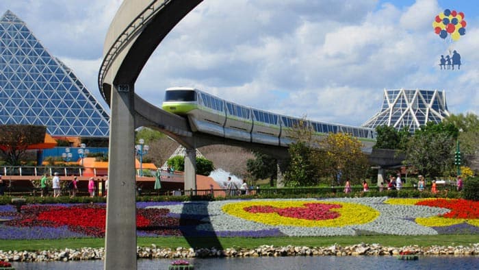 The Monorail in Epcot at Walt Disney World in Orlando Florida.