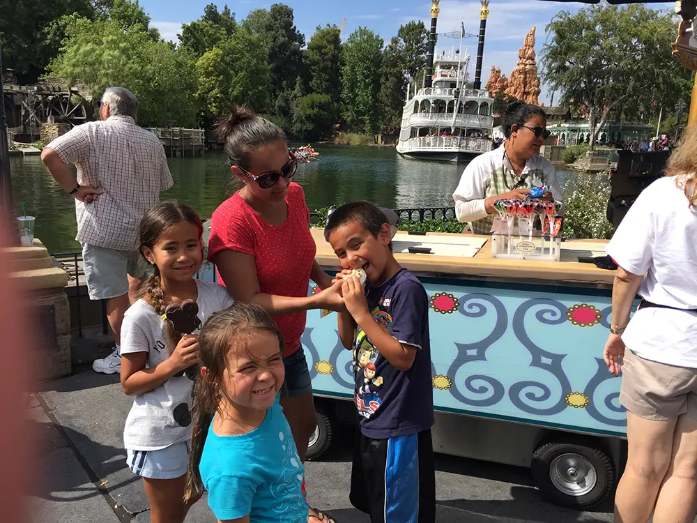 Getting a snack at Frontierland at Disneyland.